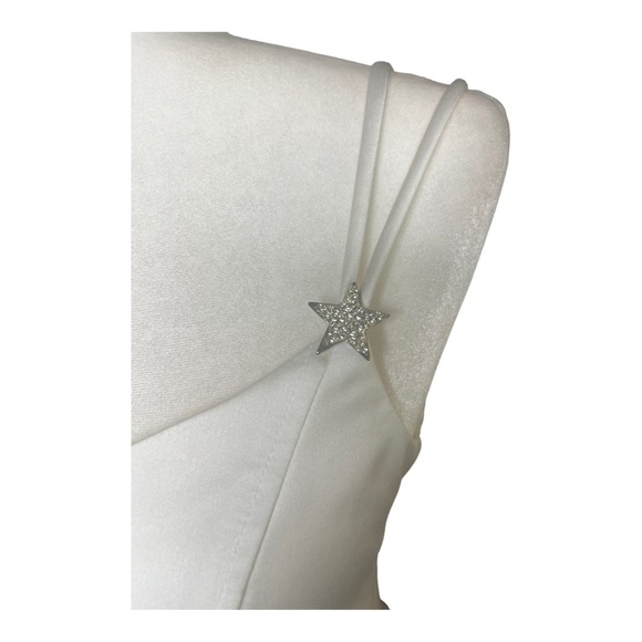 White Silk Corset Y2K Tank Embellished Mcbling - Picture 2 of 7